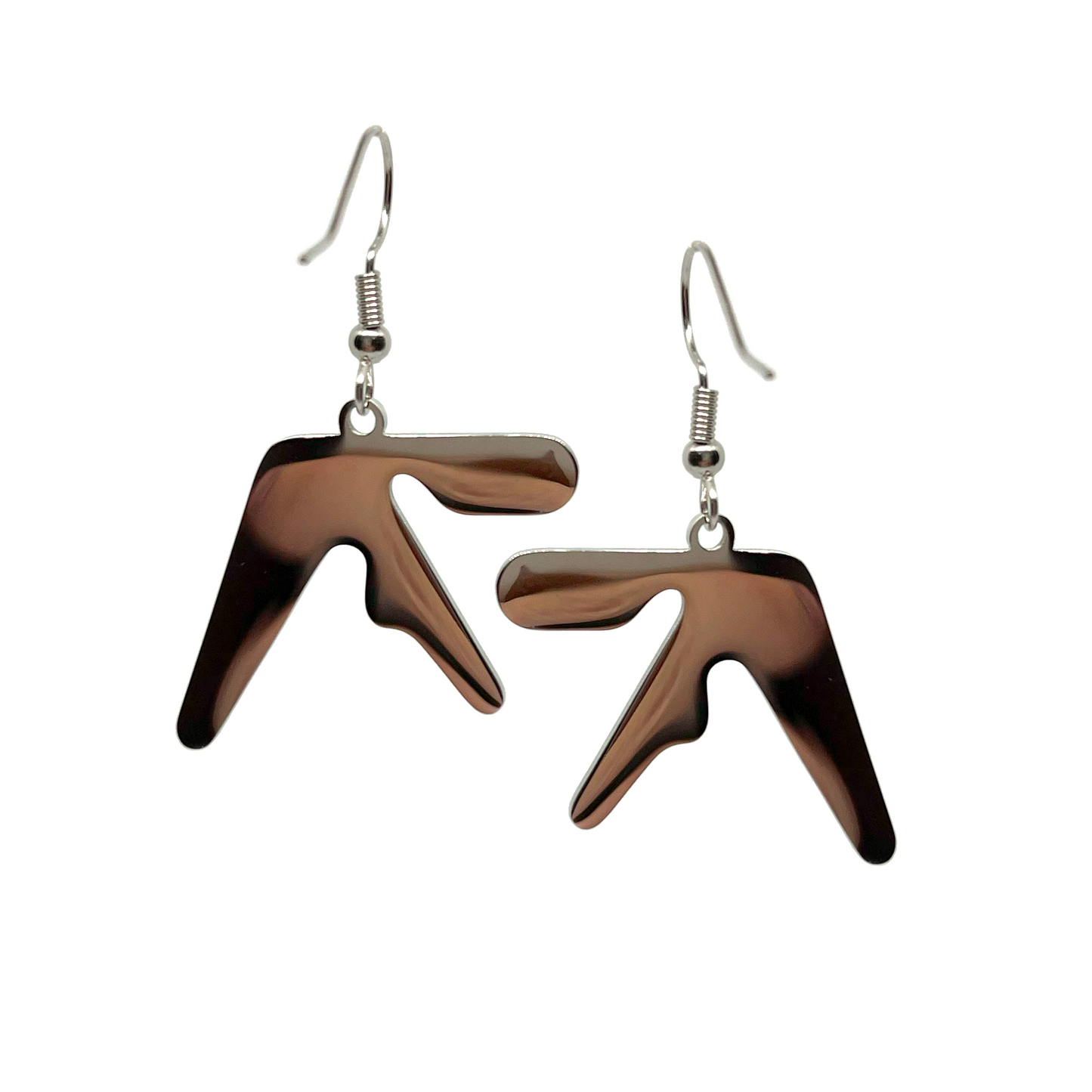 Aphex Twin Logo Fan-Made Stainless Steel Large Hanging Earrings - 1.25in Stainless Steel