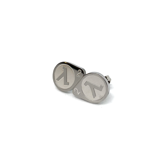 Half Life 2 Lambda Logo Fan-Made Stainless Steel Small Stud Earrings - 0.5in Stainless Steel