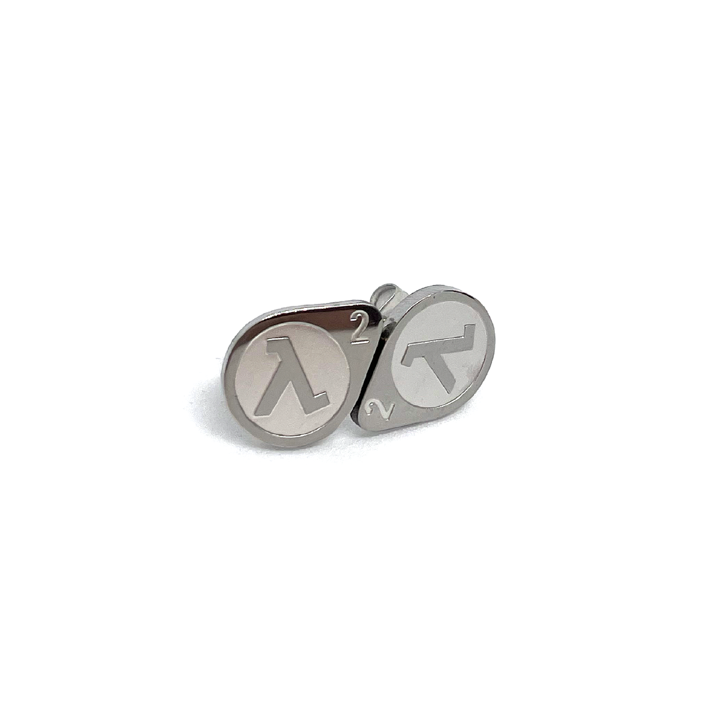 Half Life 2 Lambda Logo Fan-Made Stainless Steel Small Stud Earrings - 0.5in Stainless Steel