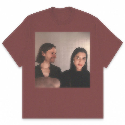 Aphex Twin Arca t-shirt featuring iconic selfie design in Comfort Colors 100% cotton, available in white, black, and wine