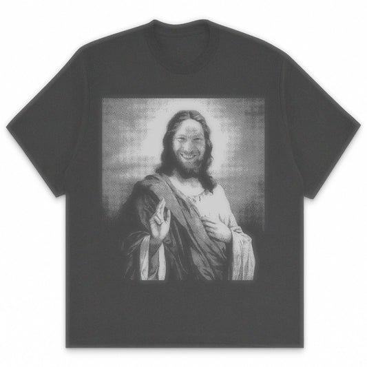 Aphex Twin Jesus t-shirt featuring holy depiction design in Comfort Colors 100% cotton, made in the USA