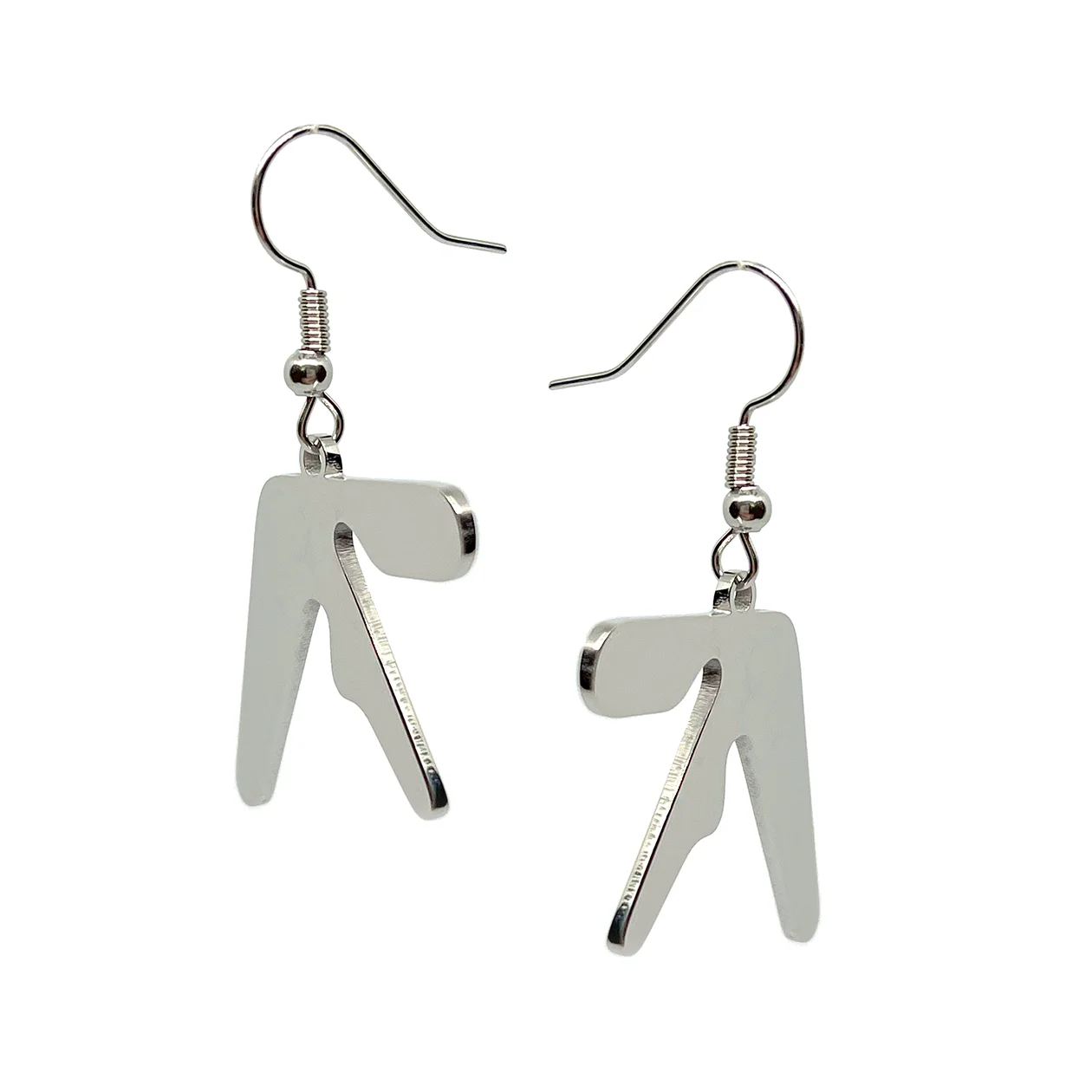 Aphex Twin logo stainless steel large dangly earrings – 1.25-inch fan-made design for music fans