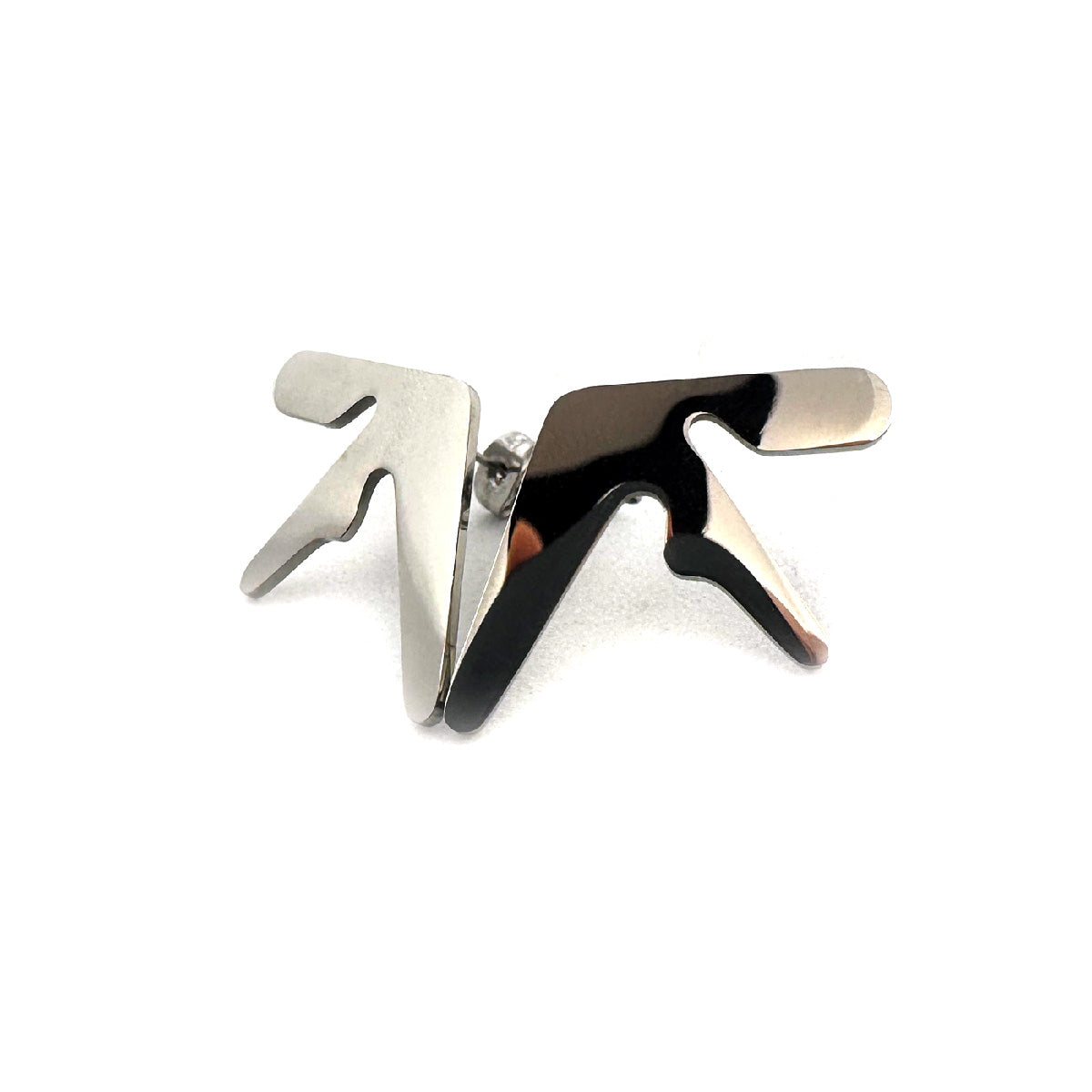 Aphex Twin logo stainless steel large stud earrings – 1.25-inch fan-made design for Aphex Twin fans