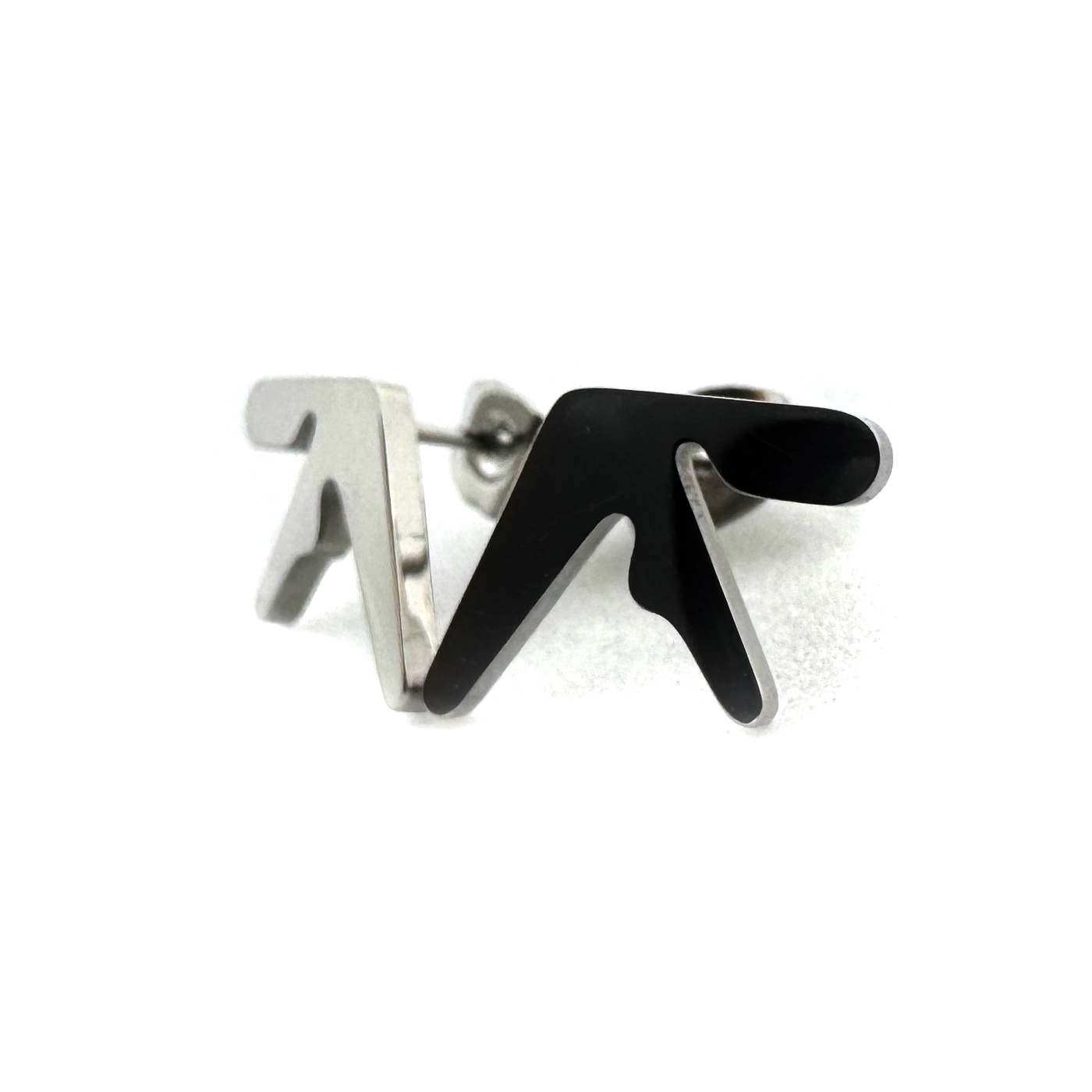 Aphex Twin logo stainless steel small stud earrings – 0.5-inch fan-made design for Aphex Twin fans