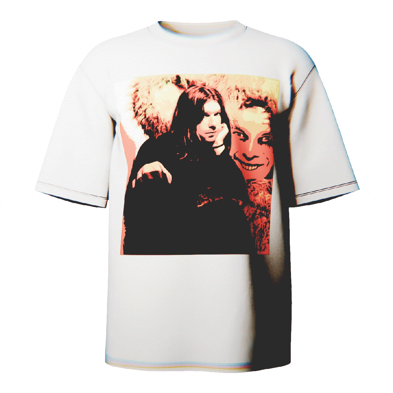 Aphex Twin Portrait T-shirt in white featuring a striking portrait of Richard D. James, crafted with ultra-soft Comfort Colors 100% ringspun cotton for breathable comfort and a relaxed fit, designed and printed in the USA.