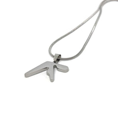 Aphex Twin logo stainless steel pendant chain necklace – 1-inch minimalist fan-made necklace with 60cm chain