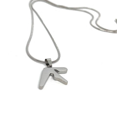 Aphex Twin logo stainless steel pendant chain necklace – 1-inch minimalist fan-made necklace with 60cm chain