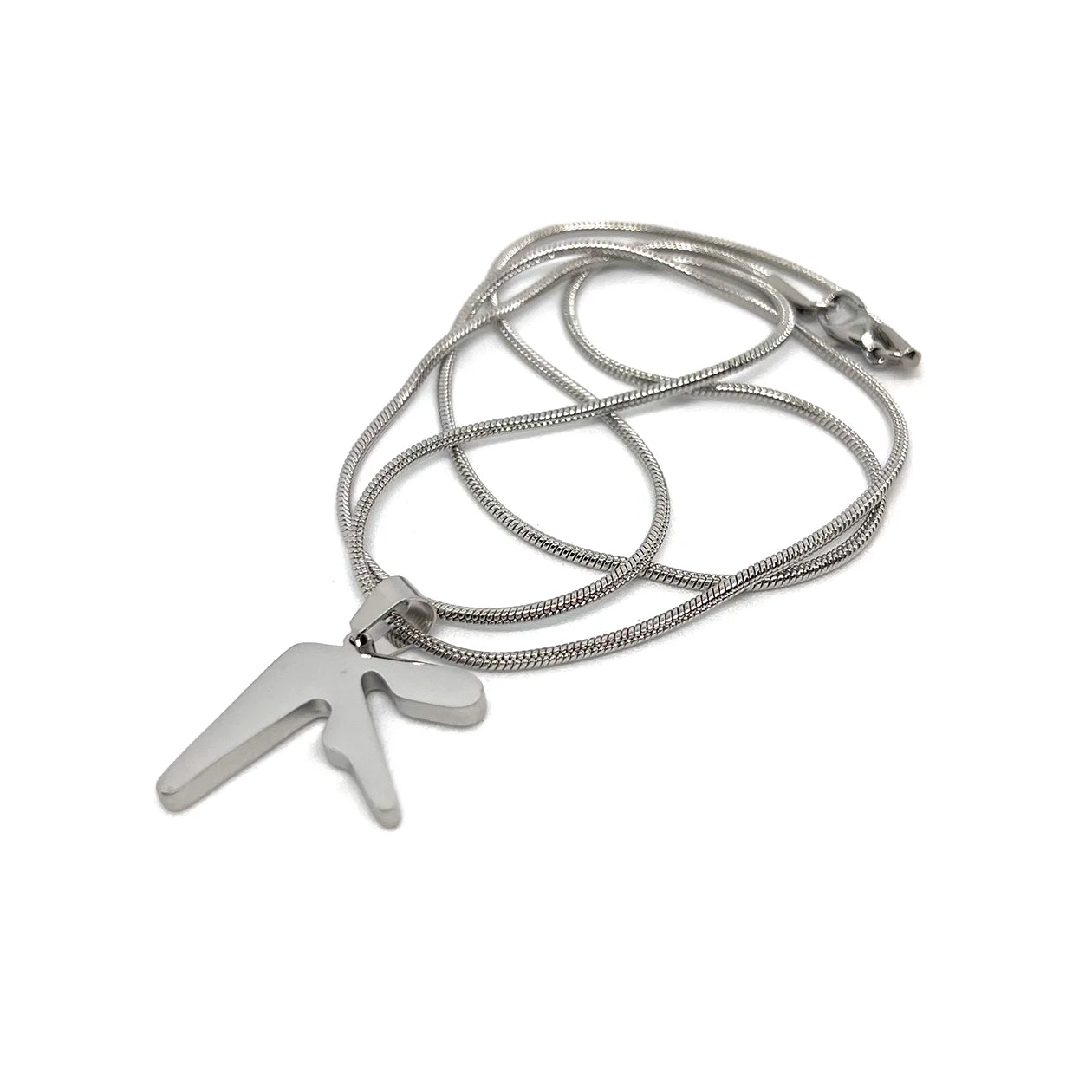 Aphex Twin logo stainless steel pendant chain necklace – 1-inch minimalist fan-made necklace with 60cm chain