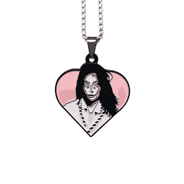 Björk "Post" Heart Fan-Made Enamel Pendant Chain Necklace – 60cm Stainless Steel Chain - Indie Ovation