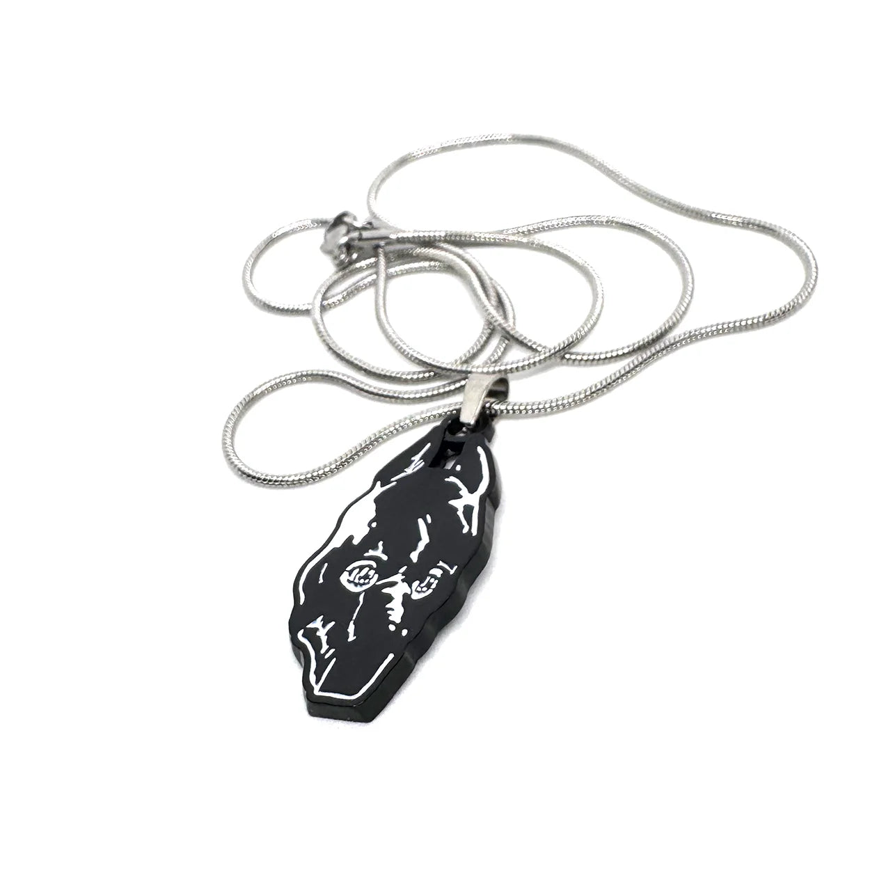 Death Grips 'The Money Store' enamel pendant chain necklace – 1.5-inch fan-made design with 60cm stainless steel chain