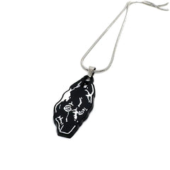 Death Grips 'The Money Store' enamel pendant chain necklace – 1.5-inch fan-made design with 60cm stainless steel chain