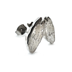 Compact 0.5-inch stainless steel stud earrings inspired by Death Grips' groundbreaking album The Money Store, perfect for fans of music merch.