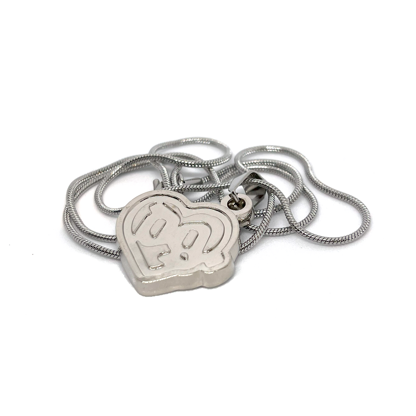 Drain Gang Love Pill logo stainless steel pendant chain necklace – 1-inch fan-made design with 60cm chain