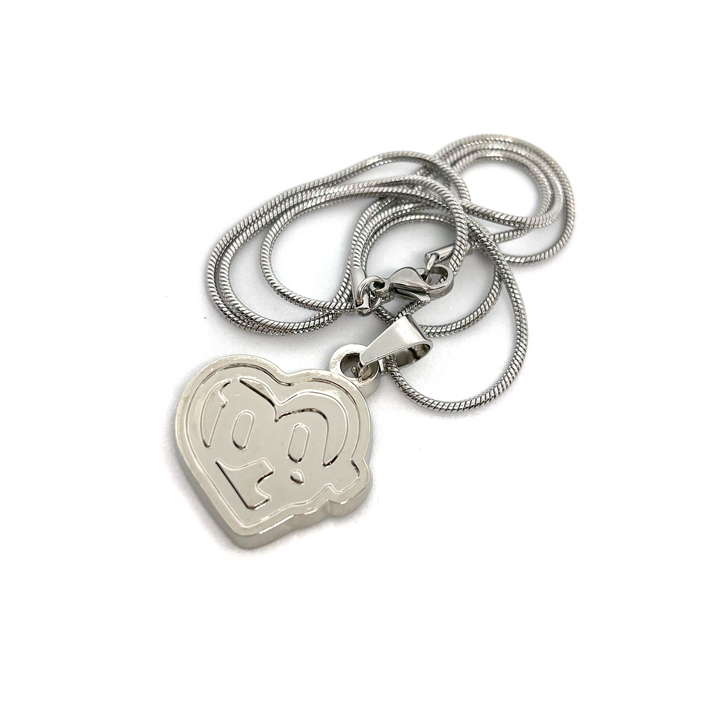 Drain Gang Love Pill logo stainless steel pendant chain necklace – 1-inch fan-made design with 60cm chain