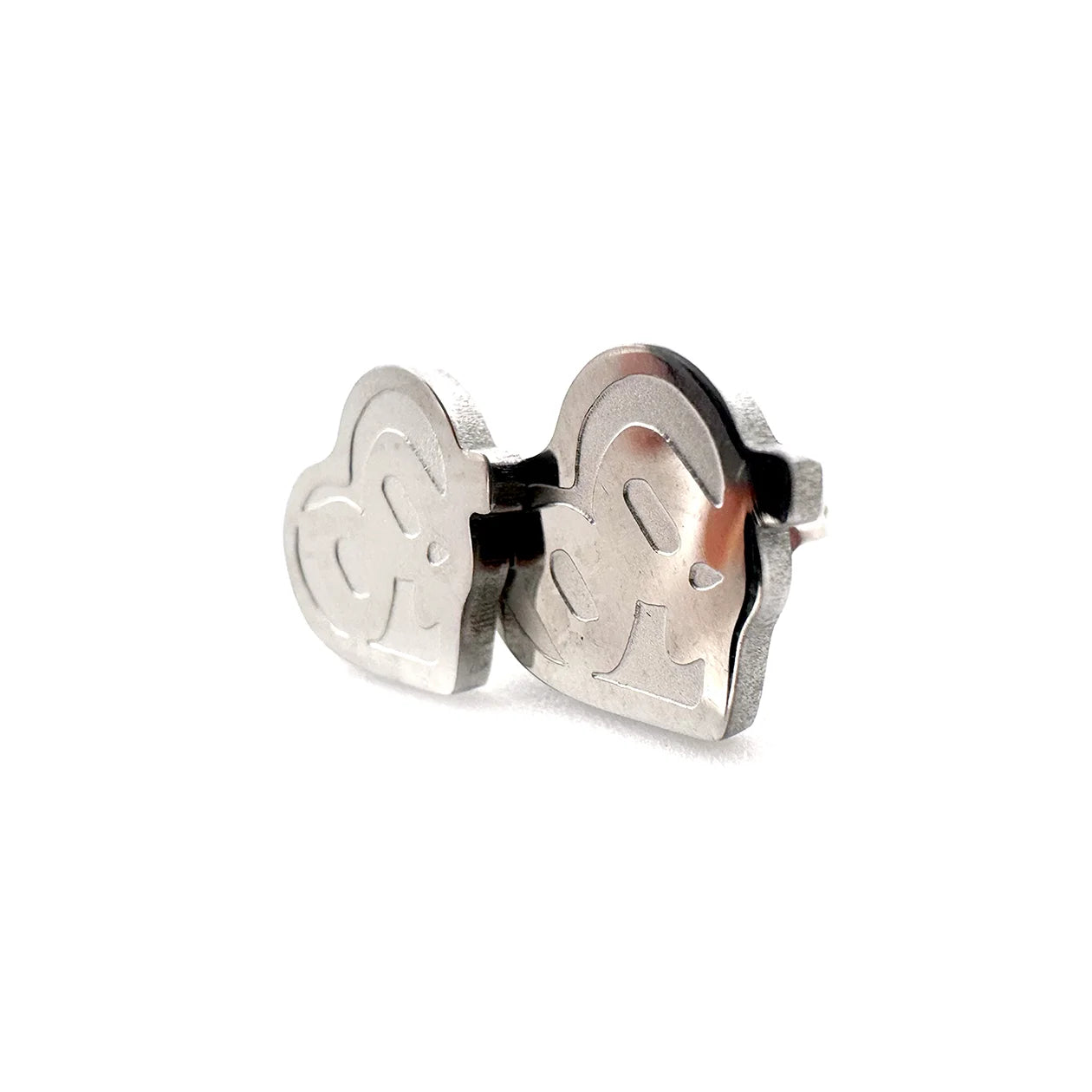 Drain Gang Love Pill logo stainless steel stud earrings – 0.5-inch fan-made minimalist design