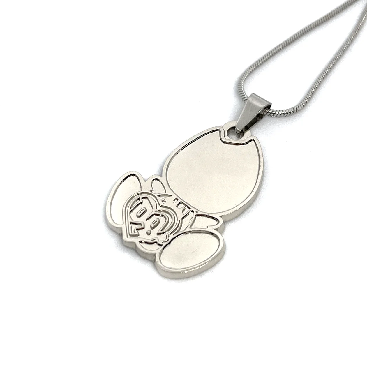 Drain Gang Fan-Made Chibi Logo Pendant Chain Necklace – 60cm Stainless Steel Chain - Indie Ovation