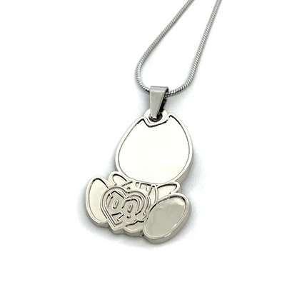 Drain Gang Fan-Made Chibi Logo Pendant Chain Necklace – 60cm Stainless Steel Chain - Indie Ovation