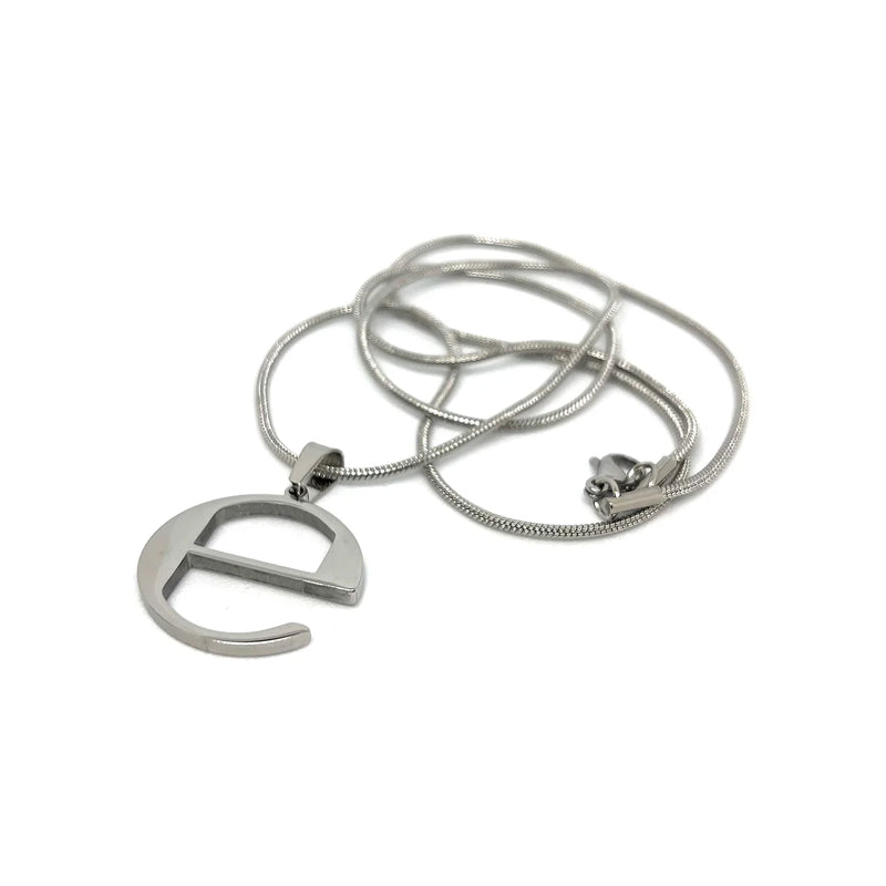 Ecco2k "E" Album Fan-Made Small Stainless Steel Pendant Chain Necklace - 1 Inch Version - 60cm Stainless Steel Chain