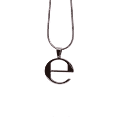Ecco2k 'E' album stainless steel pendant necklace – 1-inch fan-made minimalist design with 60cm chain
