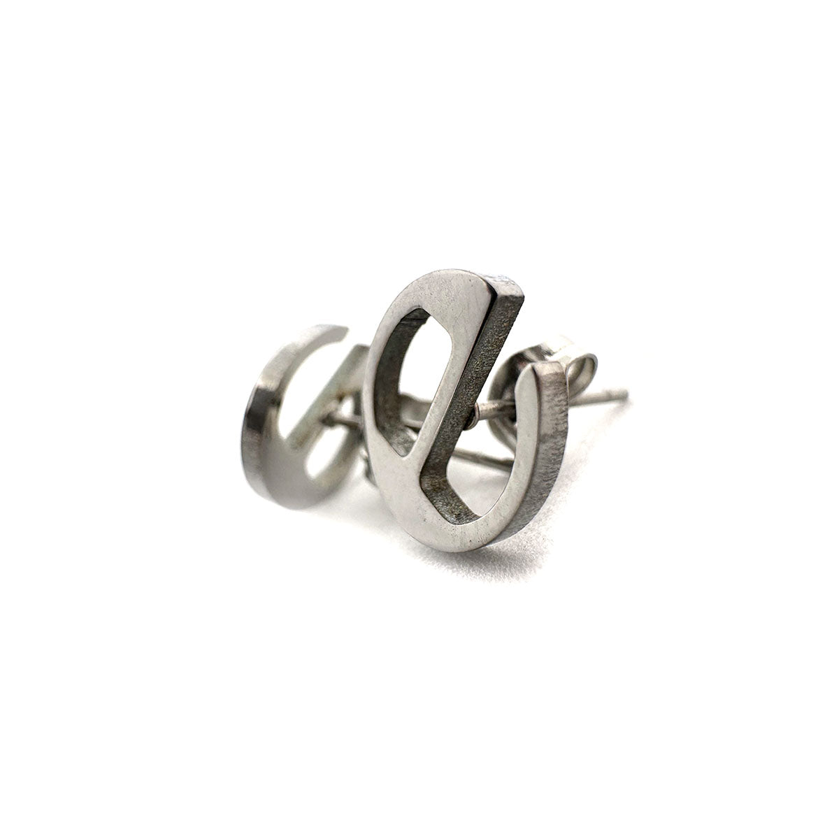 Ecco2k ‘E’ logo stainless steel stud earrings – 0.5-inch minimalist fan-made design for Ecco2k fans