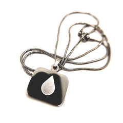 Front-facing Severance Lumon tear pendant necklace on chain, product photo