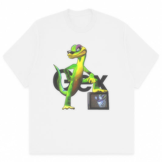 Gex t-shirt featuring stylized pixel design in Comfort Colors 100% cotton, made in the USA