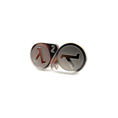 Half Life 2 Lambda Logo Fan-Made Stainless Steel Small Stud Earrings - 0.5in Stainless Steel