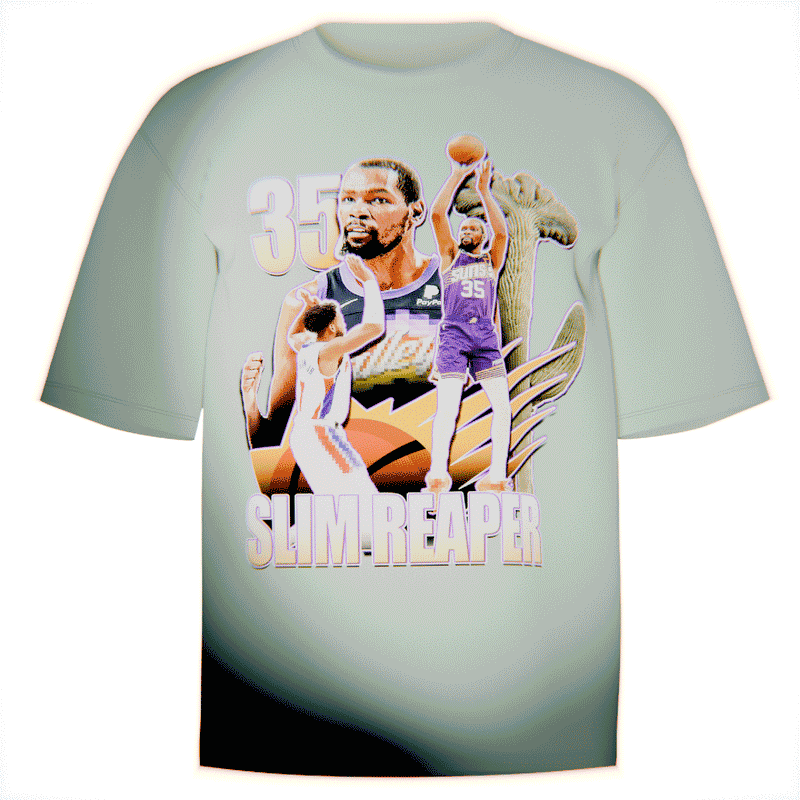 Vintage-style Kevin Durant 'Slim Reaper' shirt in bay, celebrating the Phoenix Suns and KD with premium Comfort Colors cotton.