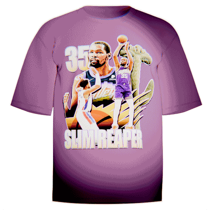Kevin Durant 'Slim Reaper' vintage-style Phoenix Suns shirt in berry, crafted with Comfort Colors 100% cotton for breathable comfort.