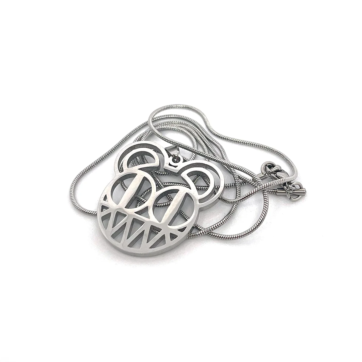 Radiohead Bear Logo Fan-Made Stainless Steel Pendant Chain Necklace – 60cm Stainless Steel Chain - Indie Ovation