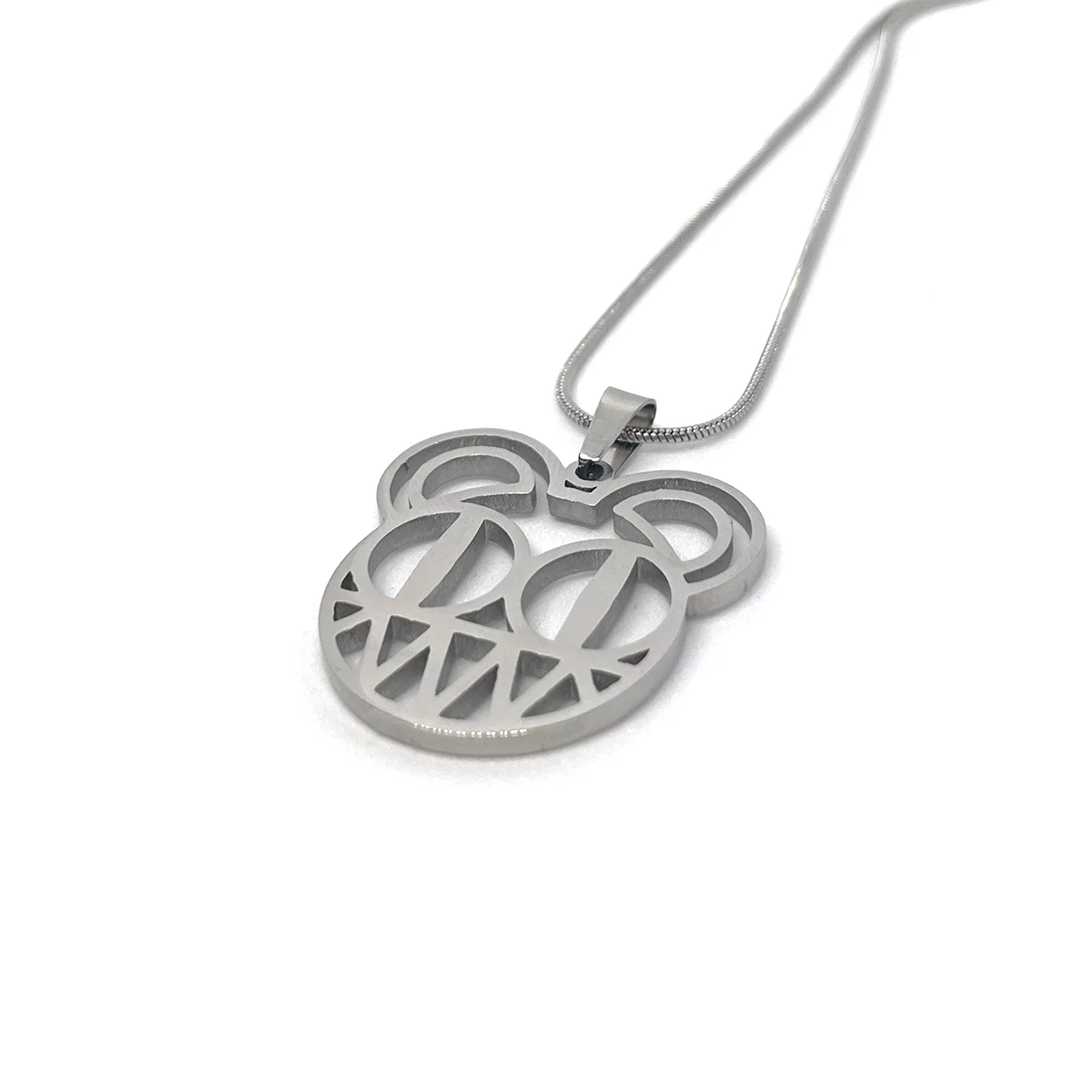 Radiohead Bear Logo Fan-Made Stainless Steel Pendant Chain Necklace – 60cm Stainless Steel Chain - Indie Ovation