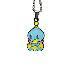 Sonic Adventure Chao enamel pendant chain necklace – 1.5-inch fan-made design with 60cm stainless steel chain