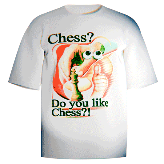 Soft Comfort Colors 100% cotton tee printed with our retro, sunlit chess graphic. A photographed hand places a king piece while playful googly eyes and a thumbs up turn the image into a cheeky, wearable moment. Clean, bold headline text frames the art so it reads from a distance and pops in photos.