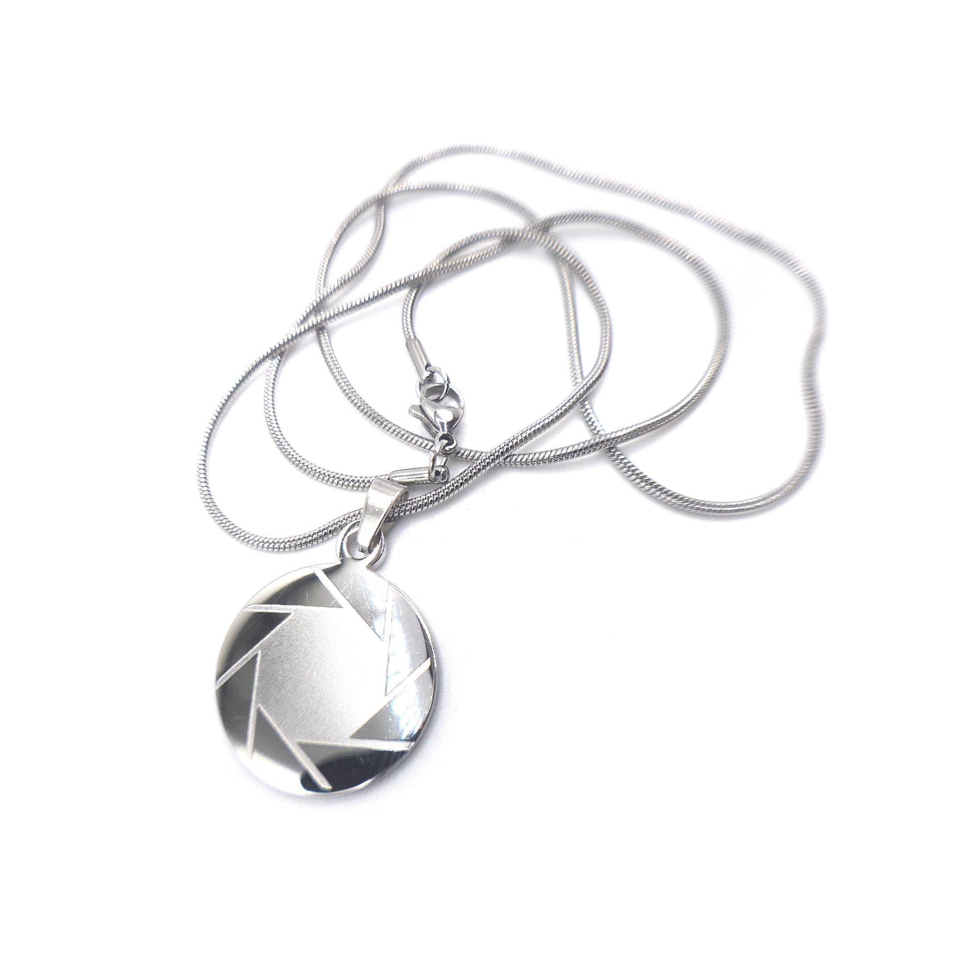stainless steel aperture science logo necklace from Portal 2