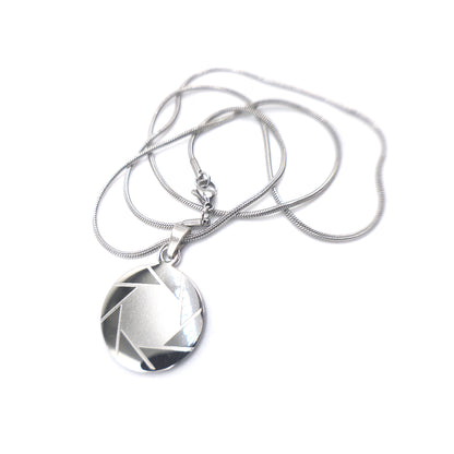 stainless steel aperture science logo necklace from Portal 2