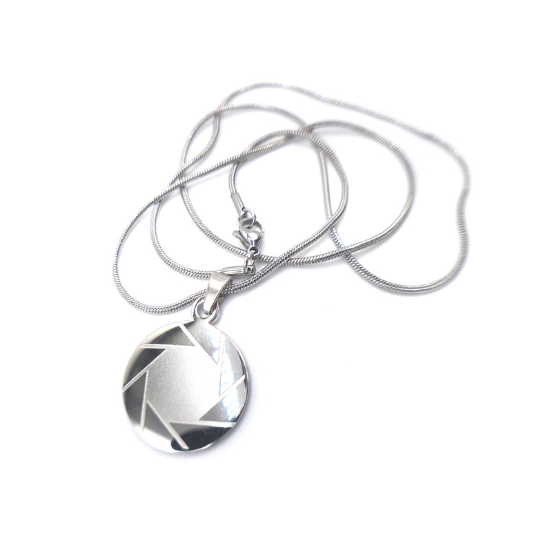 stainless steel aperture science logo necklace from Portal 2