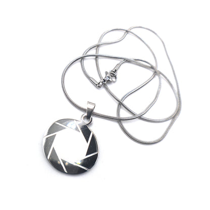 stainless steel aperture science logo necklace from Portal 2
