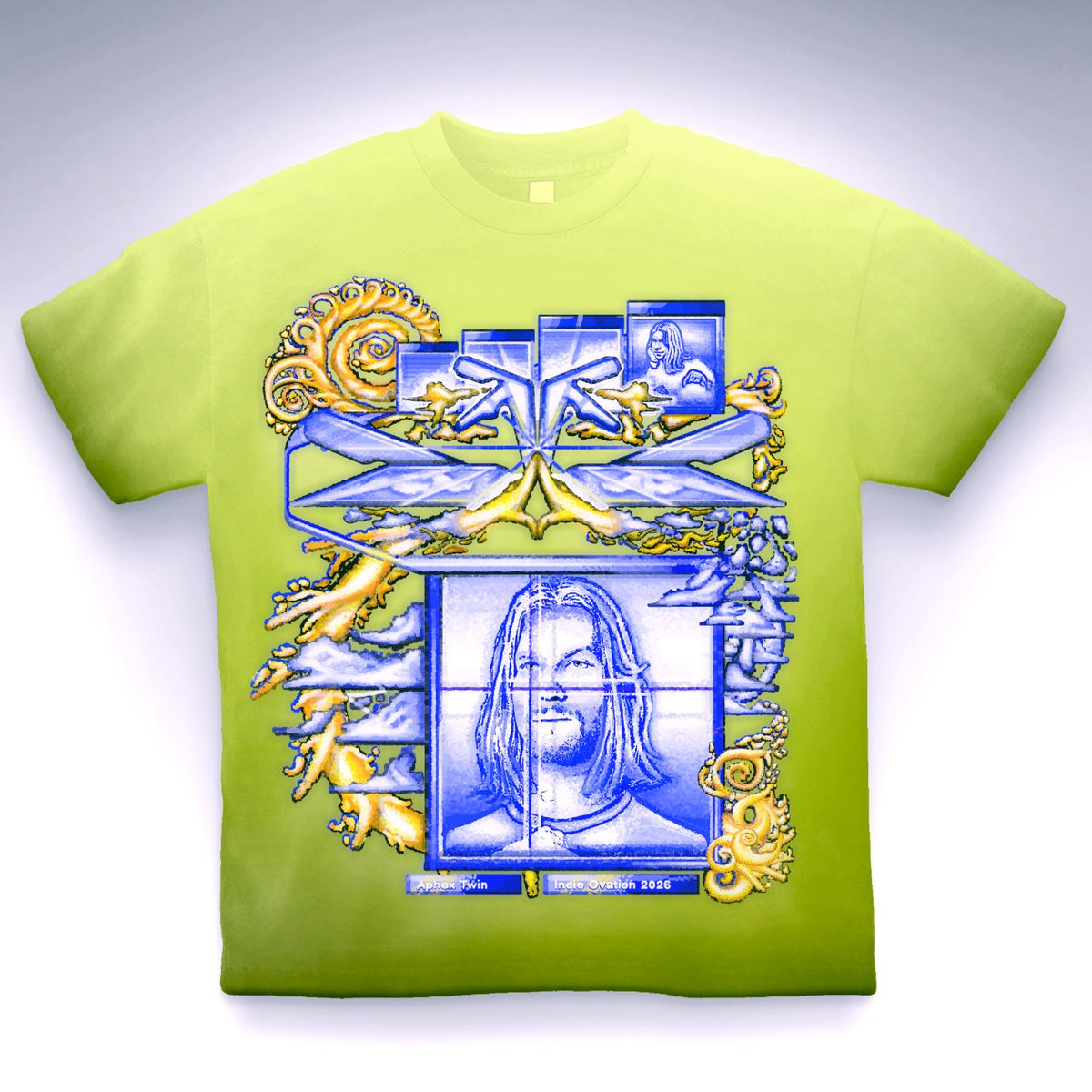"Electric Alchemy" Aphex Twin Neo-Baroque Tribute Tee - Premium Garment-dyed "MADE IN USA" 100% Cotton - White, Sage, Blue, Navy