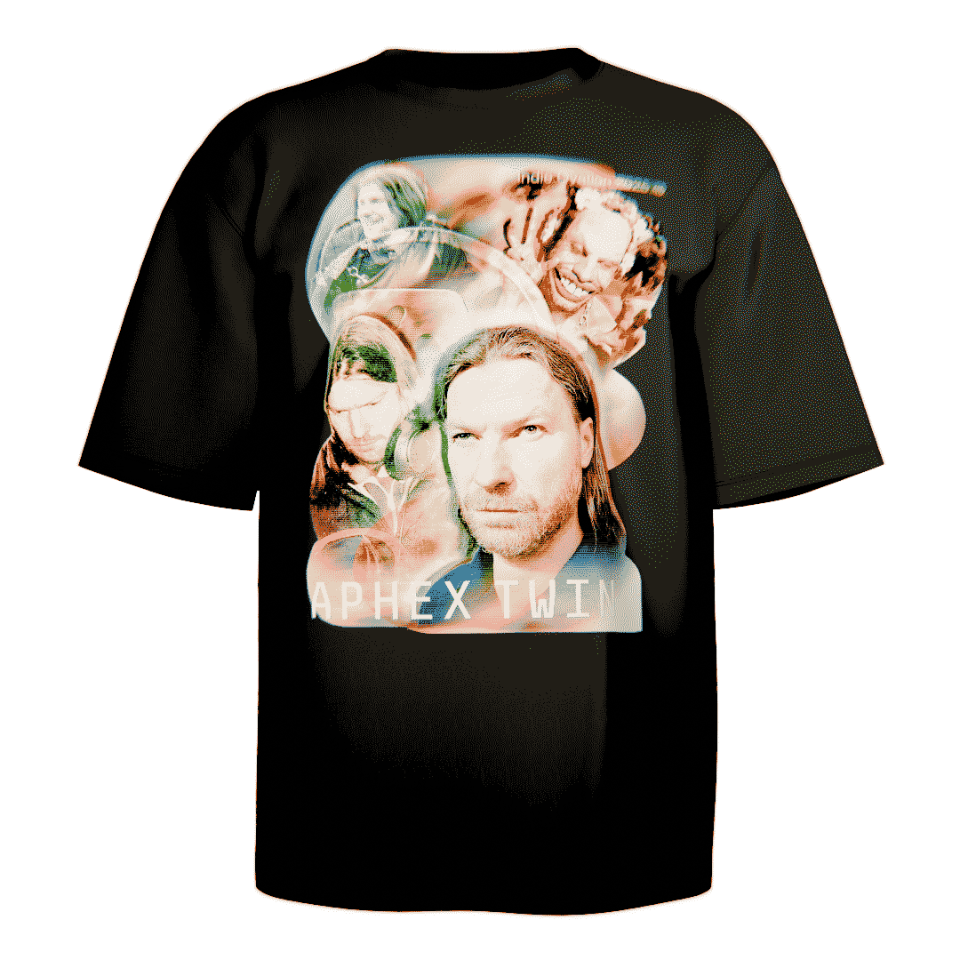 aphex twin Tシャツ Aphex Twin Vintage Band Tee - Black, Light Green – Indie Ovation
