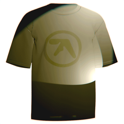 Flat-lay of a green Aphex Twin Blur Logo T-Shirt featuring a sleek, blur-style print of the iconic Aphex Twin logo. Made from ultra-soft Comfort Colors 100% ringspun cotton for breathable comfort and a relaxed fit. Perfect for fans of Richard D. James and his legendary electronic music.
