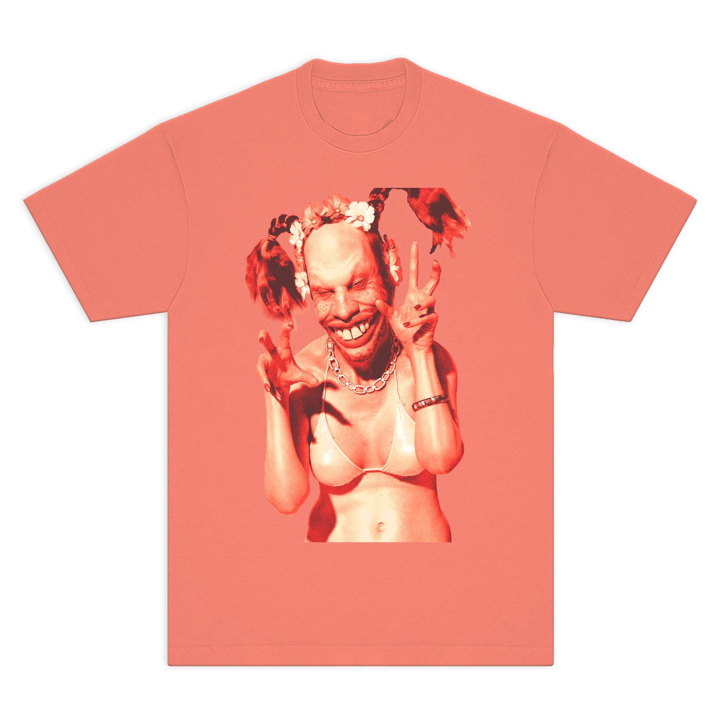 Aphex Twin Windowlicker Girl T-Shirt - White, Salmon - Comfort Colors 100% Cotton