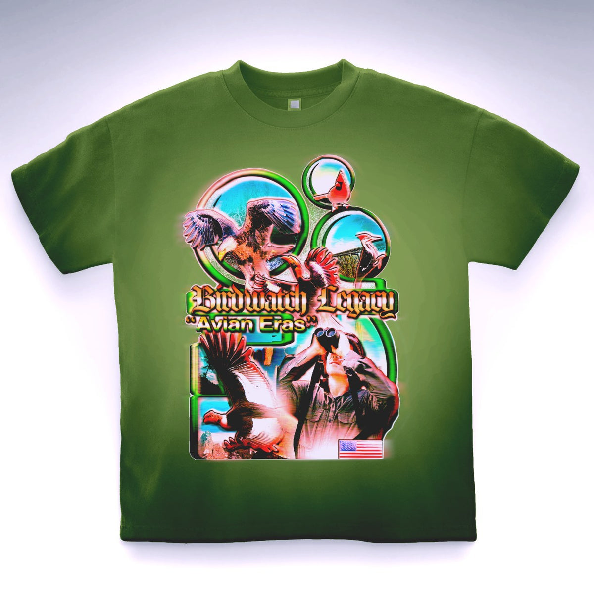 "Bird Watch Legacy" Bird Watching Nature Tee - Premium Garment-dyed "MADE IN USA" 100% Cotton