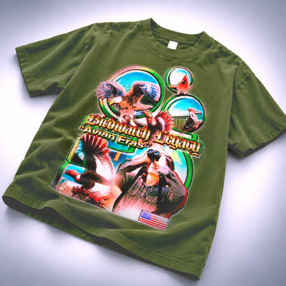 "Bird Watch Legacy" Bird Watching Nature Tee - Premium Garment-dyed "MADE IN USA" 100% Cotton