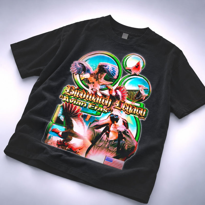 "Bird Watch Legacy" Bird Watching Nature Tee - Premium Garment-dyed "MADE IN USA" 100% Cotton