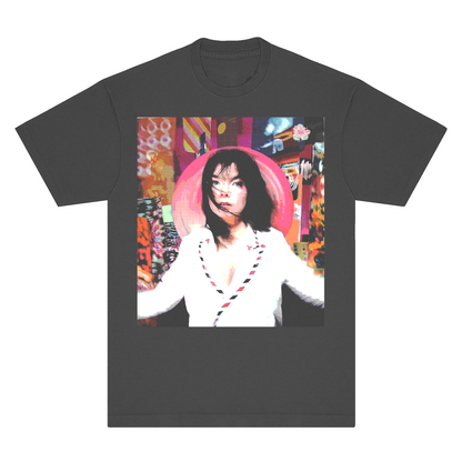 Bjork Post Portrait Ringspun T-Shirt - Pink, White, Black - Comfort Colors 100% Cotton