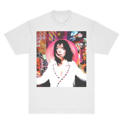 Bjork Post Portrait Ringspun T-Shirt - Pink, White, Black - Comfort Colors 100% Cotton