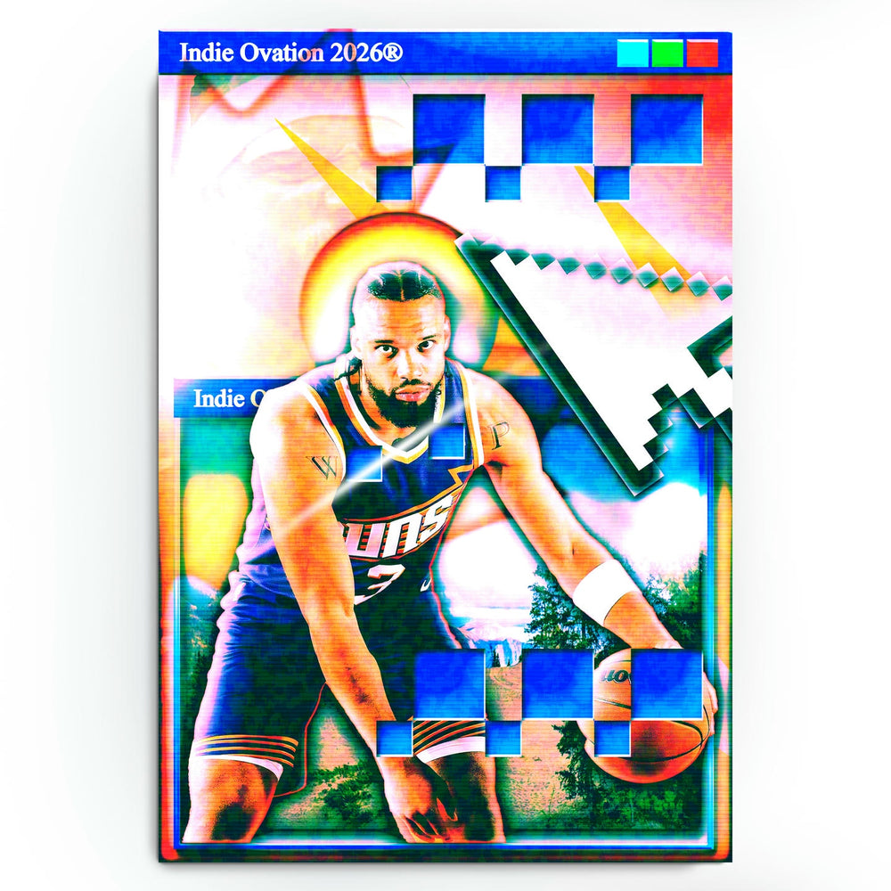 Dillon Brooks Digital Enforcer NBA poster with vibrant colors, glitch-inspired design, and bold basketball aesthetic in 13x19 format