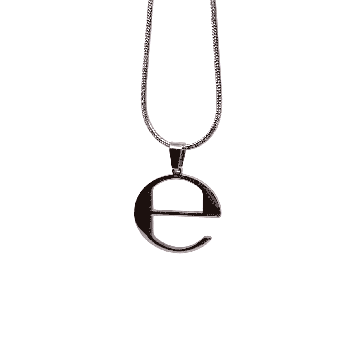 Ecco2k "E" Album Fan-Made Small Stainless Steel Pendant Chain Necklace - 1 Inch Version - 60cm Stainless Steel Chain