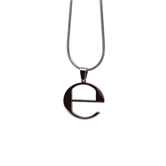 Ecco2k "E" Album Fan-Made Small Stainless Steel Pendant Chain Necklace - 1 Inch Version - 60cm Stainless Steel Chain