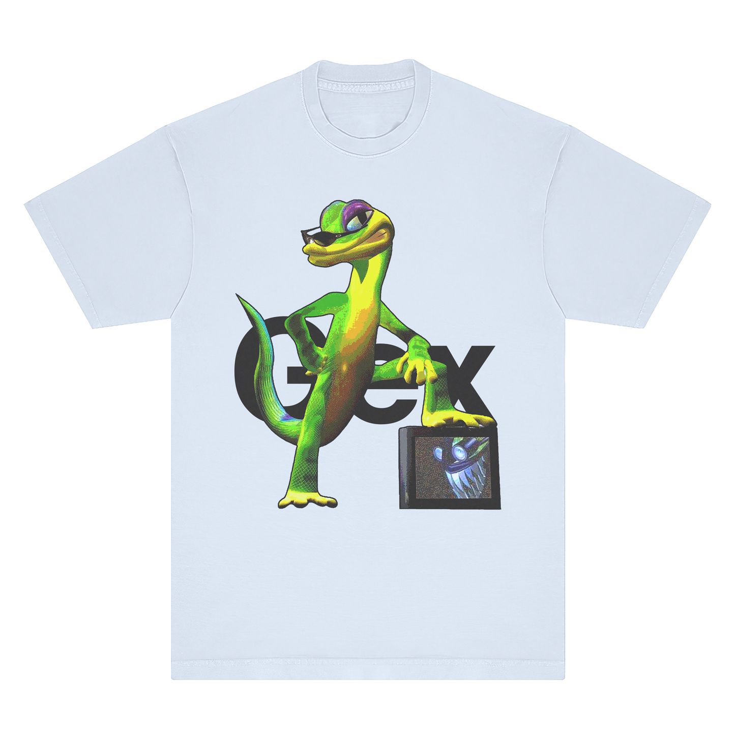 Gex Ringspun T-Shirt - White, Powder Blue & Yellow - Comfort Colors 100% Cotton